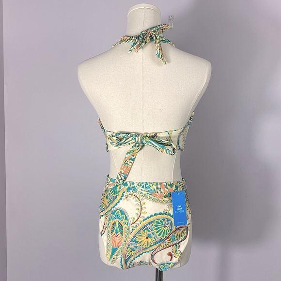 NWT CupShe Paisley Print Reversible Halter Bikini L/XL - Picture 5 of 13